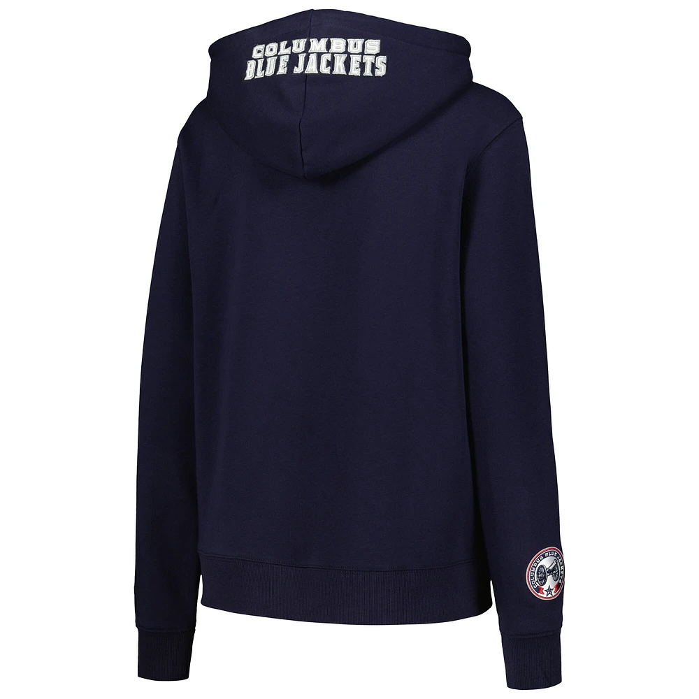 Pull à capuche en chenille classique Pro Standard Navy Columbus Blue Jackets pour femmes