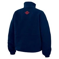 Women's WEAR by Erin Andrews  Navy Columbus Blue Jackets Polar Fleece Half-Zip Jacket
