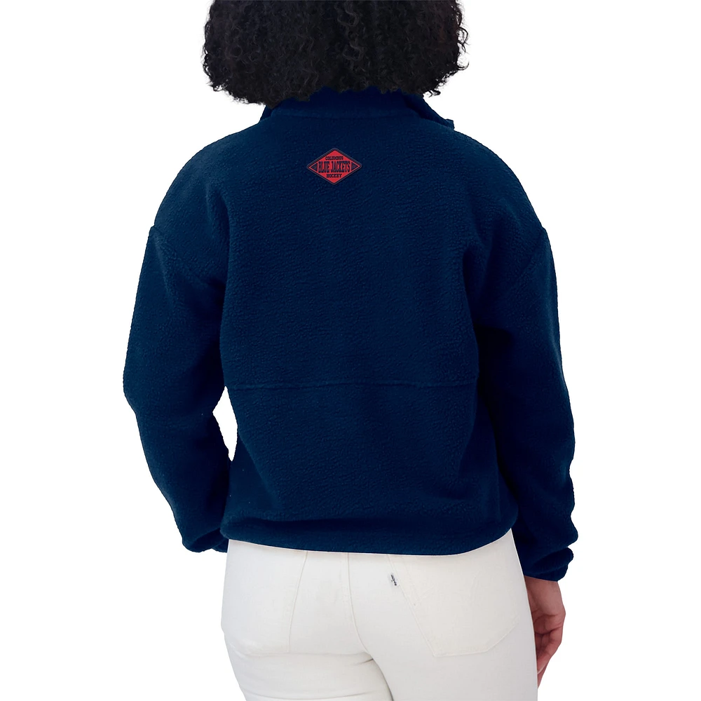 Women's WEAR by Erin Andrews  Navy Columbus Blue Jackets Polar Fleece Half-Zip Jacket