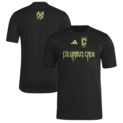 T-shirt adidas Columbus Crew 2025 noir pour homme avec maillot Hook AEROREADY