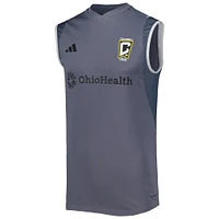 Men's adidas Gray Columbus Crew 2023 On-Field Sleeveless Training Jersey