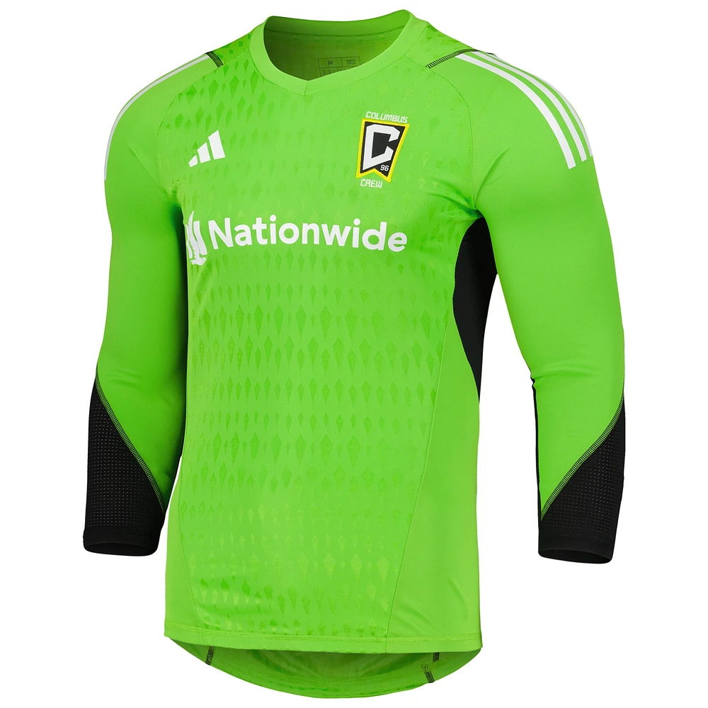 Réplique de maillot gardien but à manches longues adidas Columbus Crew 2023 vert pour homme