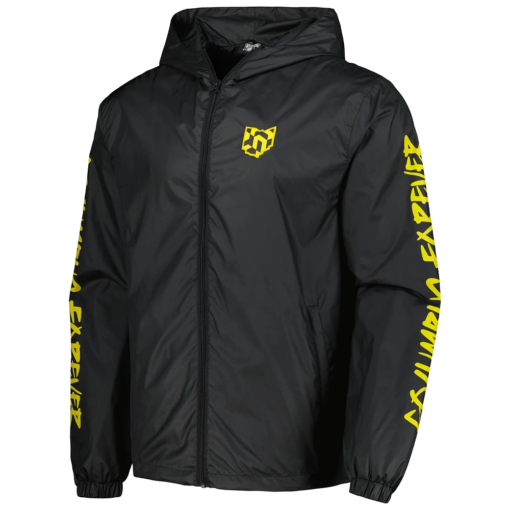 Veste coupe-vent à capuche et fermeture éclair complète Columbus Crew Graffiti de coloris noir pour hommes
