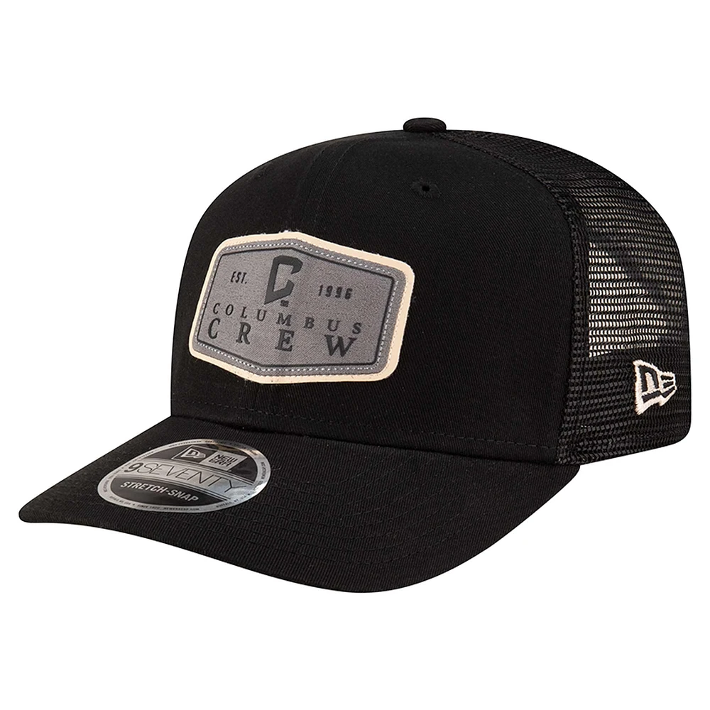 Men's New Era Black Columbus Crew Labeled 9SEVENTY Trucker Stretch-Snap Adjustable Hat
