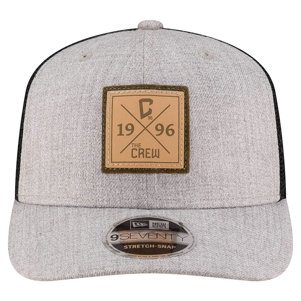 Men's New Era Heather Gray Columbus Crew 9SEVENTY COOLERA Stretch-Snap Adjustable Hat