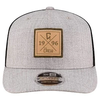 Men's New Era Heather Gray Columbus Crew 9SEVENTY COOLERA Stretch-Snap Adjustable Hat