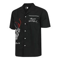 Unisex round21  Black Connecticut Sun Lucky Strike Full-Button Bowling Shirt