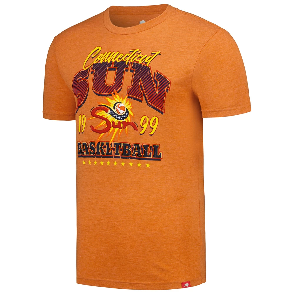 Women's Sportiqe  Heather Orange Connecticut Sun Comfy Super-Soft Tri-Blend T-Shirt