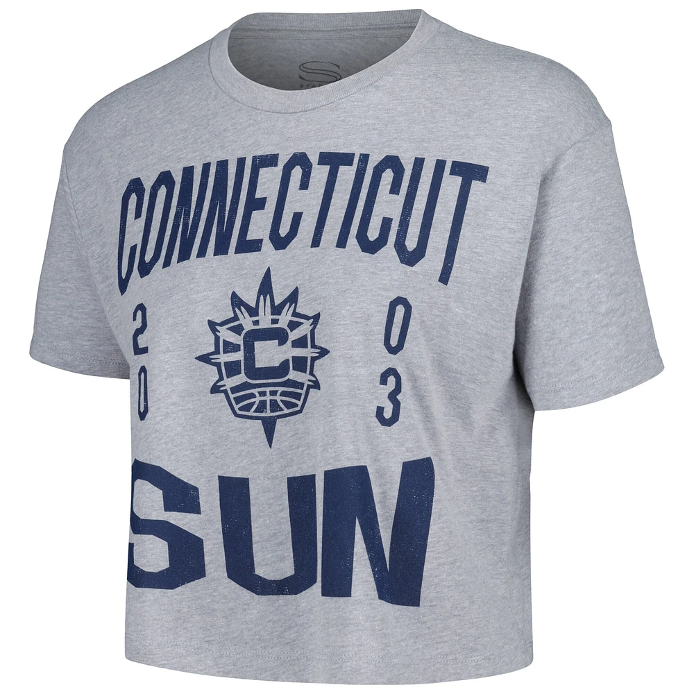 Women's Stadium Essentials  Heather Gray Connecticut Sun City Year Cropped T-Shirt