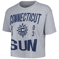 Women's Stadium Essentials  Heather Gray Connecticut Sun City Year Cropped T-Shirt