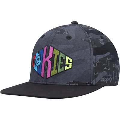 Men's Cookies  Black/Camo Across the Board Snapback Hat