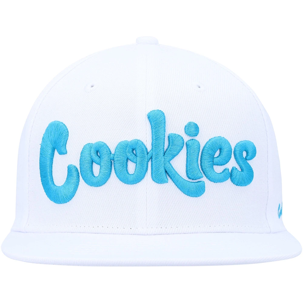 Men's Cookies Clothing White Original Logo Snapback Hat
