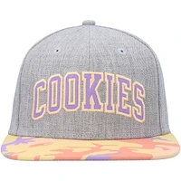 Men's Cookies Heather Gray/Coral Fresh Air Snapback Hat