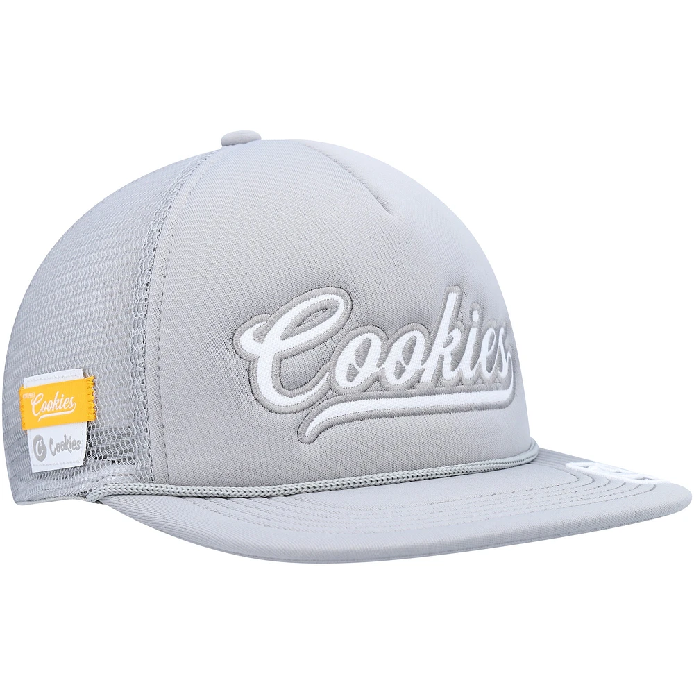 Men's Cookies Heather Gray Pack Talk Foam Trucker Snapback Hat