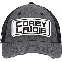 Men's Checkered Flag Sports Heather Charcoal Corey LaJoie Patch Trucker Adjustable Hat