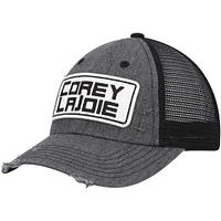 Men's Checkered Flag Sports Heather Charcoal Corey LaJoie Patch Trucker Adjustable Hat