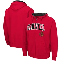 Men's Colosseum Red Cornell Big Arch & Logo 3.0 Full-Zip Hoodie