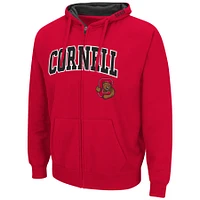 Men's Colosseum Red Cornell Big Arch & Logo 3.0 Full-Zip Hoodie