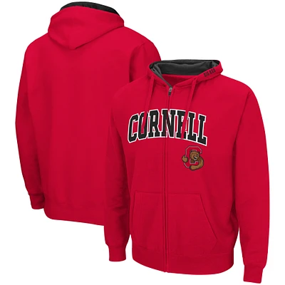 Colosseum Red Cornell Big Arch & Logo 3.0 Sweat à capuche entièrement zippé pour hommes