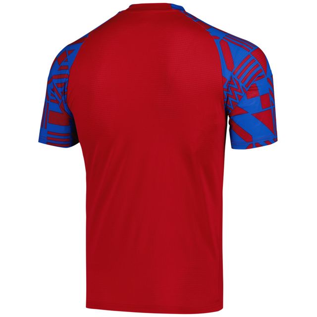 Haut d'avant-match à encolure en V de l'équipe nationale la République tchèque Puma rouge pour homme