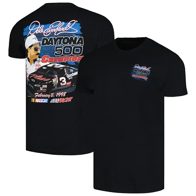 T-shirt à damier pour hommes Sports Black Dale Earnhardt Daytona 500 anniversaire