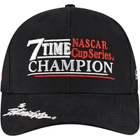 Men's Checkered Flag Sports Black Dale Earnhardt 7-Time NASCAR Cup Series Champion Adjustable Hat
