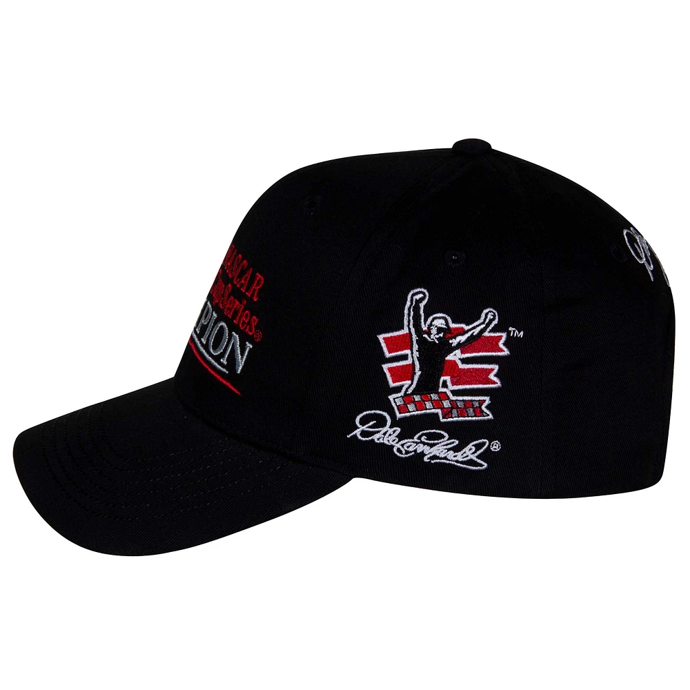 Men's Checkered Flag Sports Black Dale Earnhardt 7-Time NASCAR Cup Series Champion Adjustable Hat