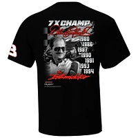 Men's Checkered Flag Sports Black Dale Earnhardt Seven-Time Champion Intimidator T-Shirt