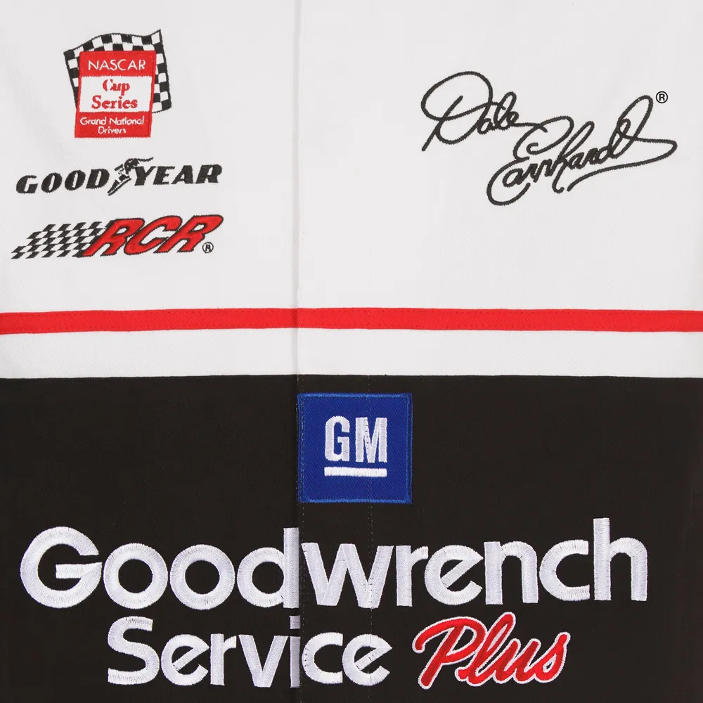 JH Design Veste d'uniforme en sergé Dale Earnhardt Goodwrench pour homme, blanc/noir