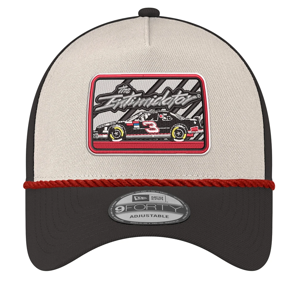Men's New Era Stone/Black Dale Earnhardt 9FORTY Rope Adjustable Hat