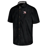 Men's Tommy Bahama Black Dale Earnhardt Sport Coconut Point Palm Vista IslandZone Button-Up Camp Shirt