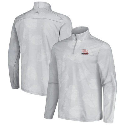 Veste à demi-zip Tommy Bahama gris Dale Earnhardt Delray Frond IslandZone pour hommes