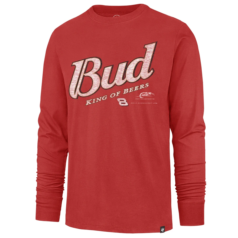 Men's '47 Red Dale Earnhardt Jr. Budweiser Franklin Long Sleeve T-Shirt
