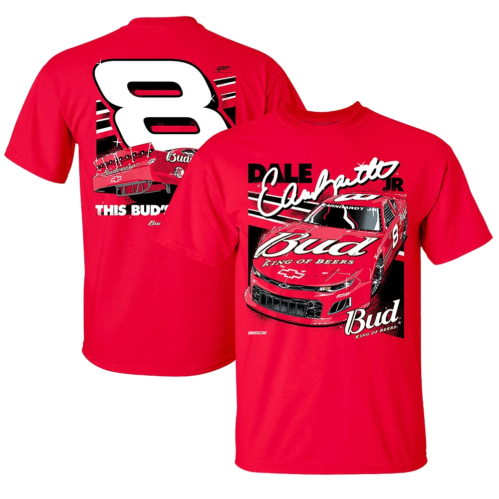 Men's JR Motorsports Official Team Apparel Red Dale Earnhardt Jr. Budweiser Car T-Shirt