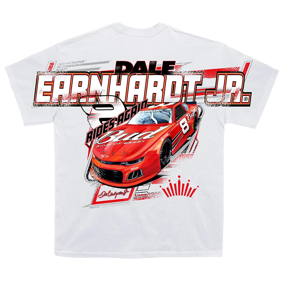 Men's JR Motorsports Official Team Apparel White Dale Earnhardt Jr. Budweiser Tonal Print T-Shirt