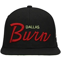Men's Mitchell & Ness Black/Green Dallas Burn Historic Logo Since '96 Foundation Script Snapback Hat