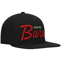 Men's Mitchell & Ness Black/Green Dallas Burn Historic Logo Since '96 Foundation Script Snapback Hat