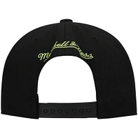 Men's Mitchell & Ness Black/Green Dallas Burn Historic Logo Since '96 Foundation Script Snapback Hat