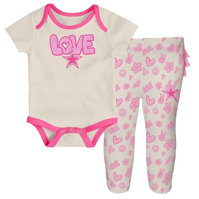 Ensemble 2 pièces body et pantalon pour nouveau-né bébé blanc Dallas Cowboys All The Love fille
