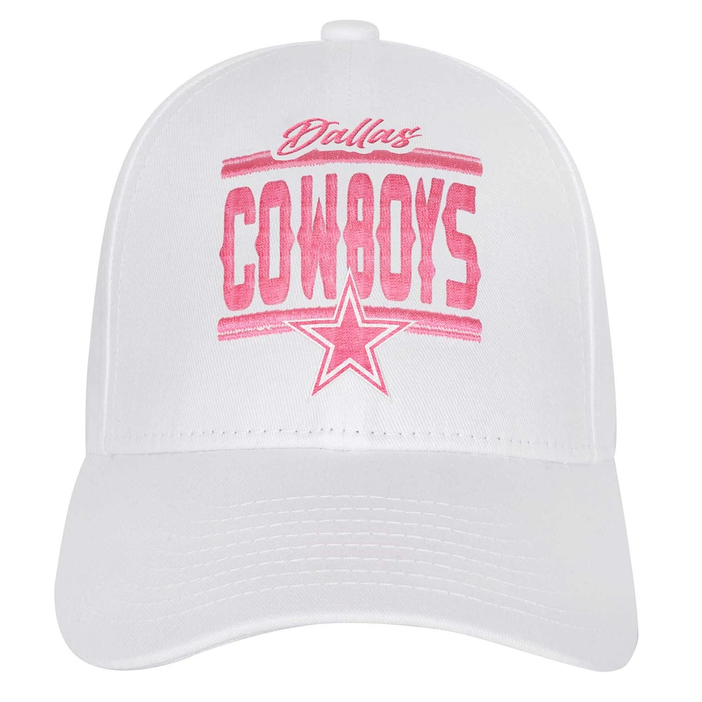 Girls Youth Dallas Cowboys All White Structured Adjustable Hat