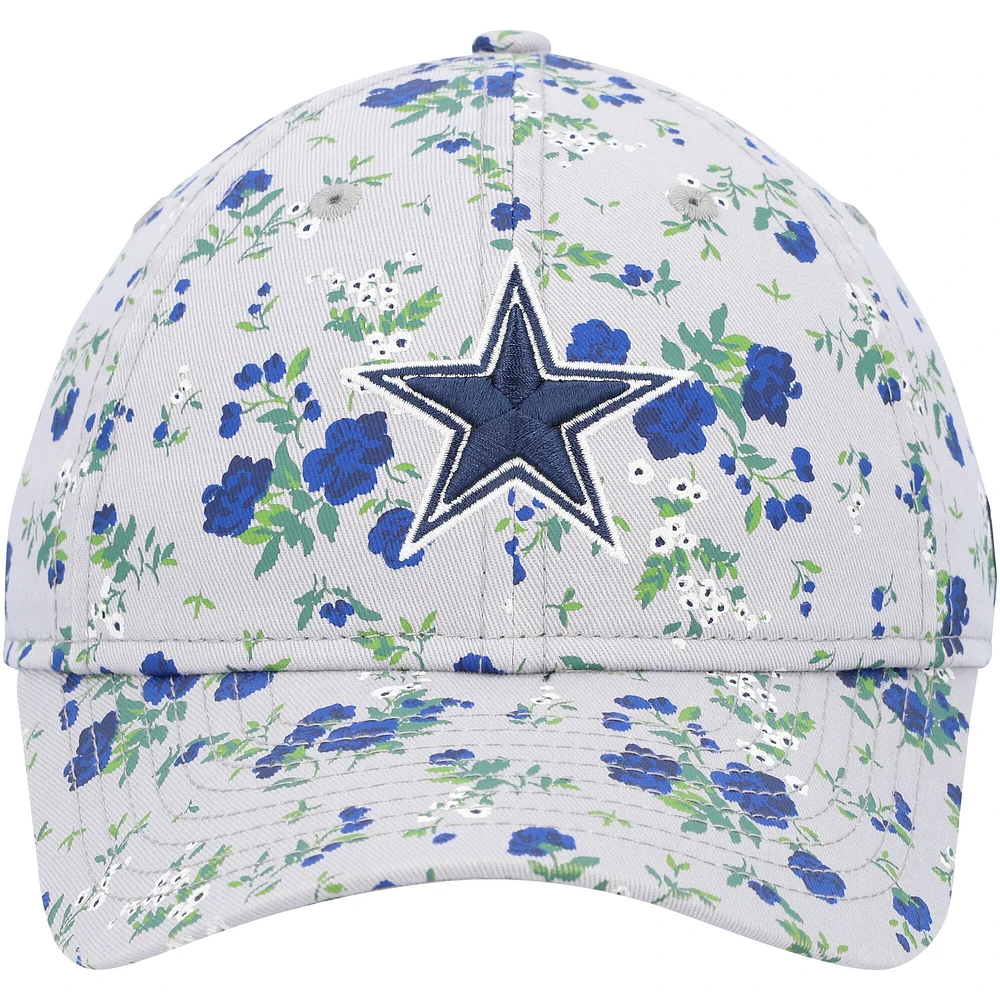 Girls Youth New Era Gray Dallas Cowboys Bouquet 9TWENTY Adjustable Hat