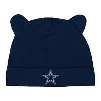 Infant Navy/White Dallas Cowboys Baby Bear Cuffed Knit Hat Set