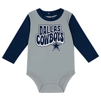 Infant Navy Dallas Cowboys Double Up Long Sleeve Bodysuit and Pants Set