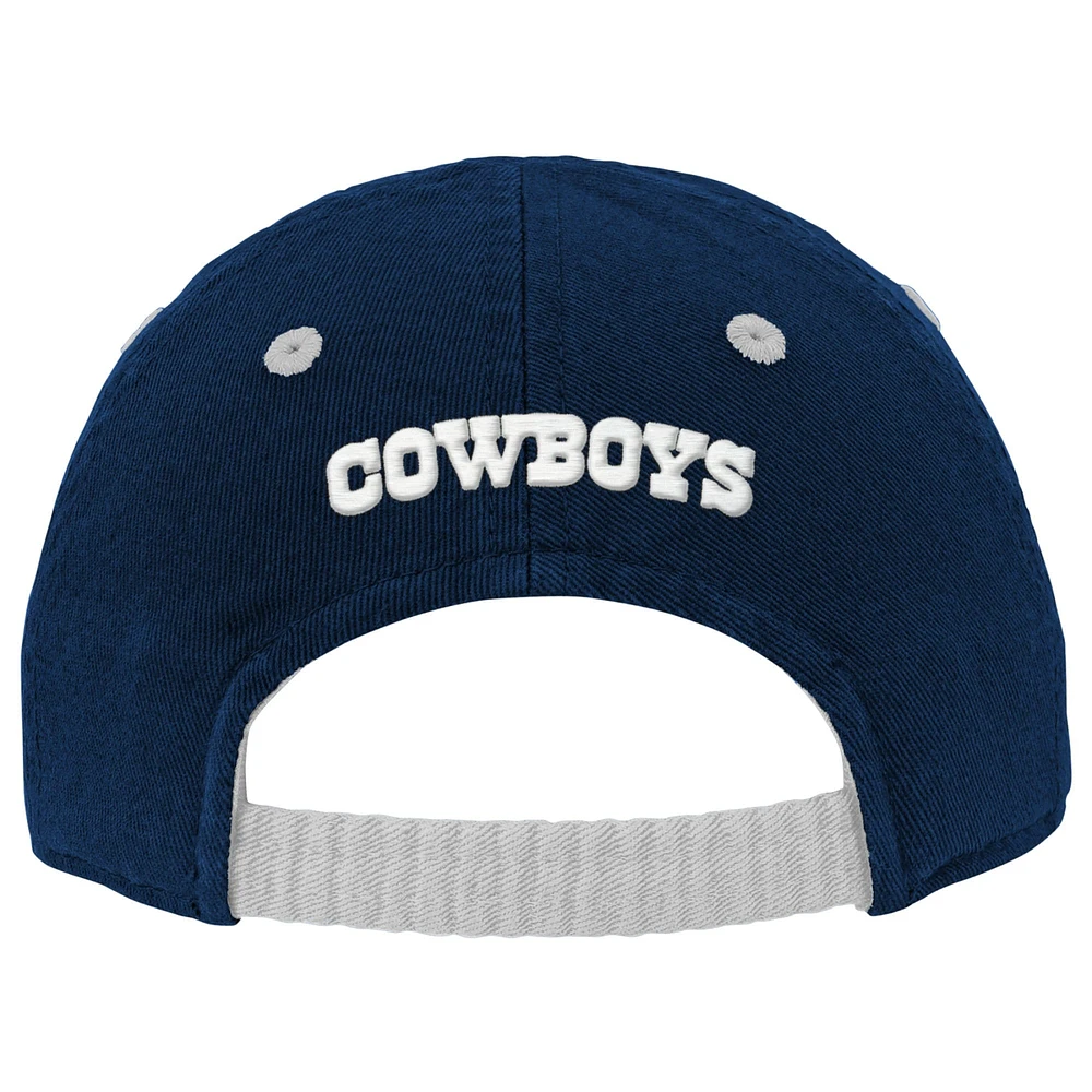 Casquette flex bleu marine Dallas Cowboys Team Slouch pour bébé