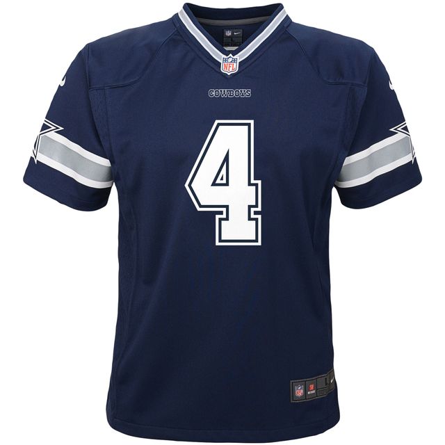 Maillot de jeu joueur Nike Dak Prescott marine des Dallas Cowboys pour bébé