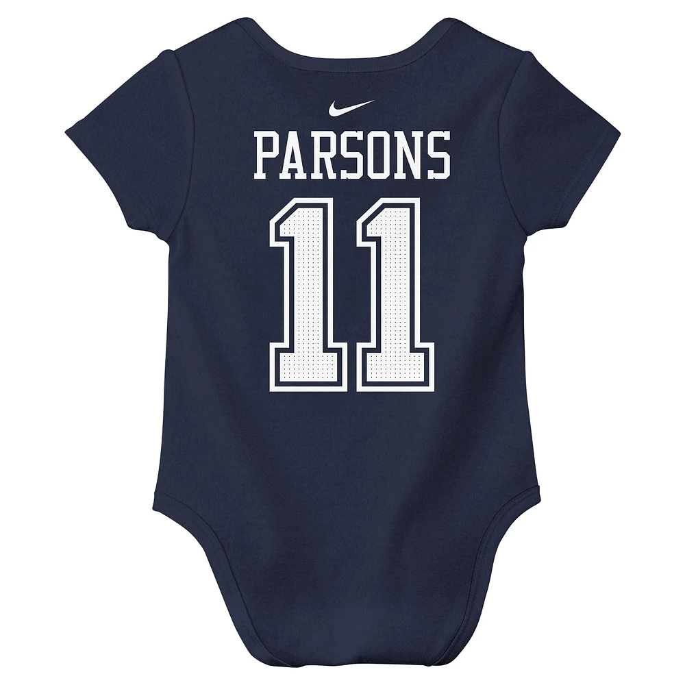 Infant Nike Micah Parsons Navy Dallas Cowboys  Player Name & Number Bodysuit