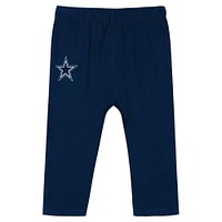 Infant Silver/Navy Dallas Cowboys Double Up Long Sleeve Bodysuit Pant Set