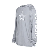 Men's New Era  Gray Dallas Cowboys Adventure Collection Raglan Long Sleeve Hoodie T-Shirt