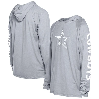 Men's New Era  Gray Dallas Cowboys Adventure Collection Raglan Long Sleeve Hoodie T-Shirt