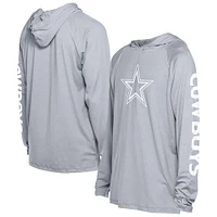 Men's New Era  Gray Dallas Cowboys Adventure Collection Raglan Long Sleeve Hoodie T-Shirt